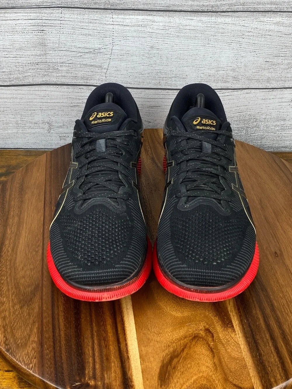 Asics MetaRide FlyteFoam Black Red Gold Running Shoes Men’s Sneaker Size 11